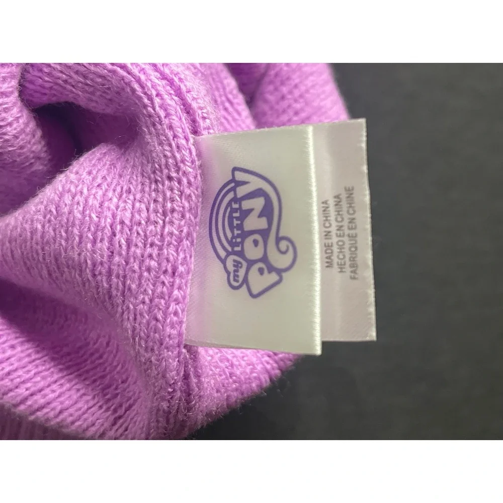 Girls Beanie Hat Lot 3pc My Little Pony Unicorn Cat Pom Pom Winter Knit One Size
